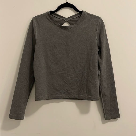 lululemon open back long sleeve in grey - Picture 1 of 3
